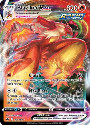 Blaziken VMAX (21/198) Holofoil [SWSH: Chilling Reign] Pokemon Single Pokémon