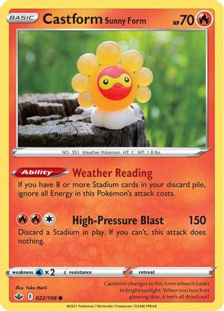 Castform Sunny Form (22/198) Reverse Holofoil [SWSH: Chilling Reign] Pokemon Single Pokémon