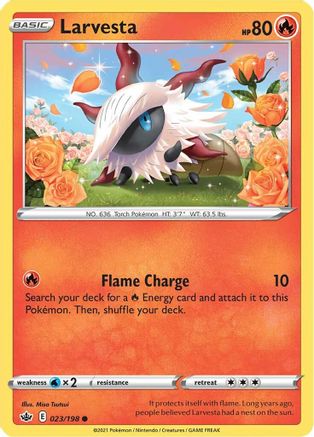 Larvesta (23/198) Reverse Holofoil [SWSH: Chilling Reign] Pokemon Single Pokémon