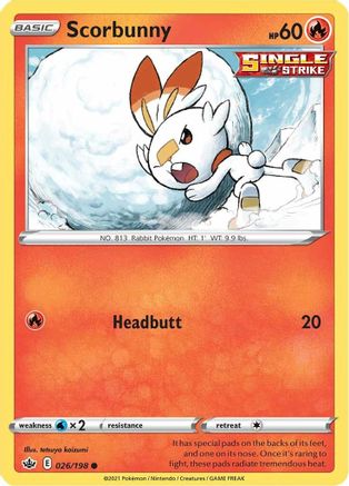 Scorbunny (26/198) [SWSH: Chilling Reign] Pokemon Single Pokémon