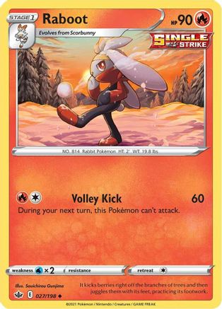 Raboot (27/198) [SWSH: Chilling Reign] Pokemon Single Pokémon