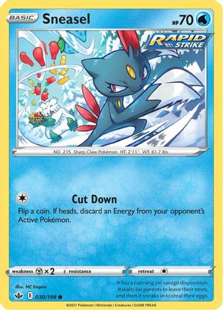 Sneasel (30/198) Reverse Holofoil [SWSH: Chilling Reign] Pokemon Single Pokémon
