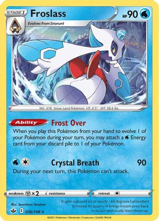 Froslass (36/198) Reverse Holofoil [SWSH: Chilling Reign] Pokemon Single Pokémon