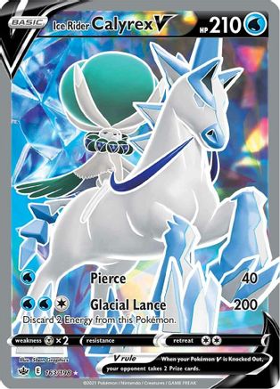 Ice Rider Calyrex V (Full Art) (163/198) Holofoil [SWSH: Chilling Reign] Pokemon Single Pokémon
