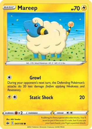 Mareep (47/198) Reverse Holofoil [SWSH: Chilling Reign] Pokemon Single Pokémon