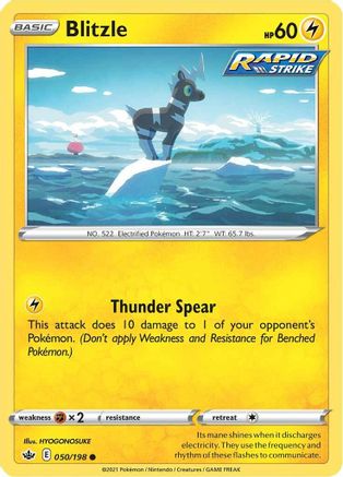 Blitzle (50/198) Reverse Holofoil [SWSH: Chilling Reign] Pokemon Single Pokémon