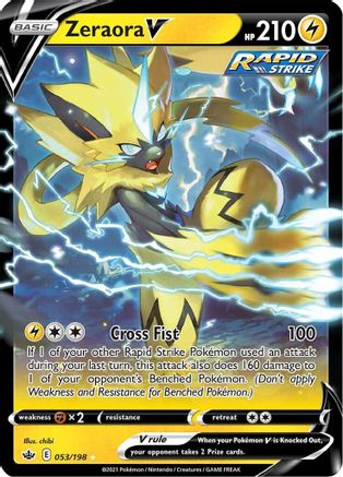 Zeraora V (53/198) Holofoil [SWSH: Chilling Reign] Pokemon Single Pokémon
