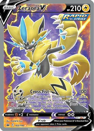 Zeraora V (Full Art) (165/198) Holofoil [SWSH: Chilling Reign] Pokemon Single Pokémon