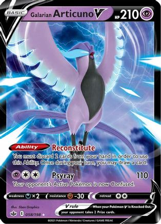Galarian Articuno V (58/198) Holofoil [SWSH: Chilling Reign] Pokemon Single Pokémon