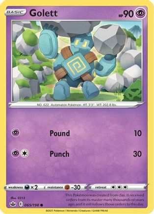 Golett (65/198) [SWSH: Chilling Reign] Pokemon Single Pokémon