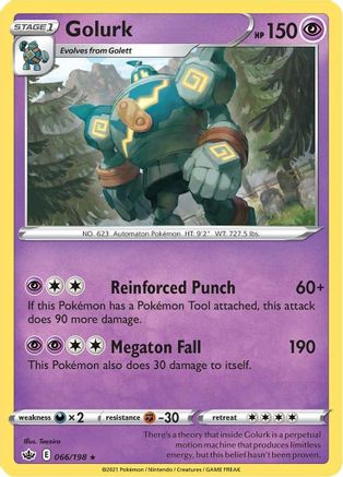 Golurk (66/198) Reverse Holofoil [SWSH: Chilling Reign] Pokemon Single Pokémon