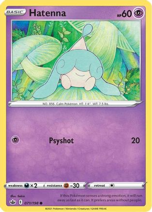 Hatenna (71/198) Reverse Holofoil [SWSH: Chilling Reign] Pokemon Single Pokémon