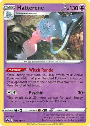 Hatterene (73/198) Holofoil [SWSH: Chilling Reign] Pokemon Single Pokémon