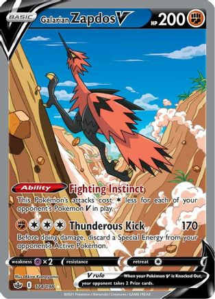 Galarian Zapdos V (Alternate Full Art) (174/198) - [SWSH: Chilling Reign] Holofoil Pokemon Single Pokémon