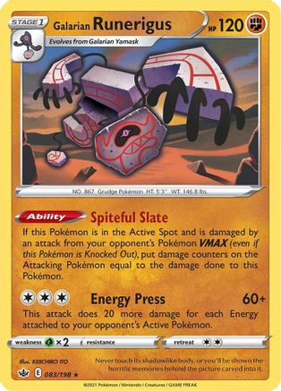 Galarian Runerigus (83/198) Reverse Holofoil [SWSH: Chilling Reign] Pokemon Single Pokémon