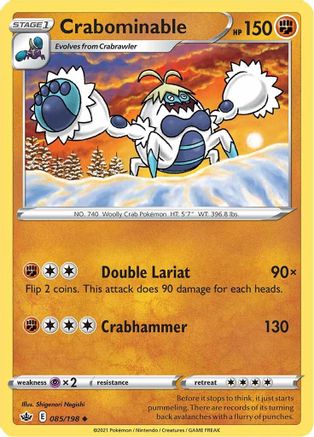 Crabominable (85/198) Reverse Holofoil [SWSH: Chilling Reign] Pokemon Single Pokémon