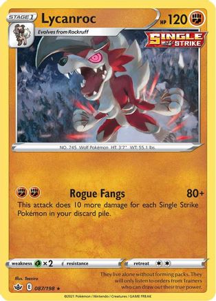 Lycanroc (87/198) Reverse Holofoil [SWSH: Chilling Reign] Pokemon Single Pokémon