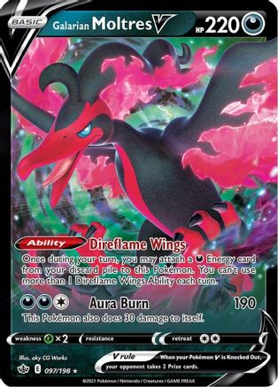 Galarian Moltres V (97/198) Holofoil [SWSH: Chilling Reign] Pokemon Single Pokémon