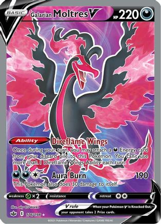 Galarian Moltres V (Full Art) (176/198) Holofoil [SWSH: Chilling Reign] Pokemon Single Pokémon