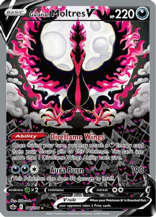 Galarian Moltres V (Alternate Full Art) (177/198) Holofoil [SWSH: Chilling Reign] Pokemon Single Pokémon