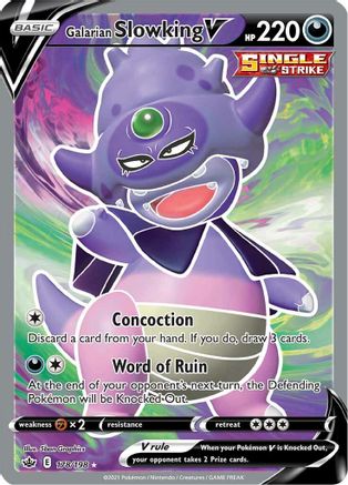 Galarian Slowking V (Full Art) (178/198) Holofoil [SWSH: Chilling Reign] Pokemon Single Pokémon