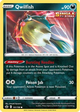 Qwilfish (101/198) [SWSH: Chilling Reign] Pokemon Single Pokémon