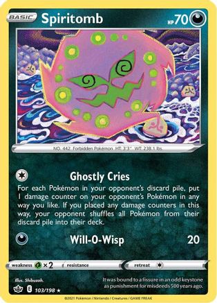 Spiritomb (103/198) Reverse Holofoil [SWSH: Chilling Reign] Pokemon Single Pokémon