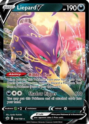 Liepard V (104/198) Holofoil [SWSH: Chilling Reign] Pokemon Single Pokémon