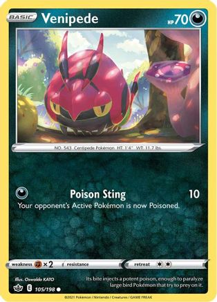 Venipede (105/198) [SWSH: Chilling Reign] Pokemon Single Pokémon