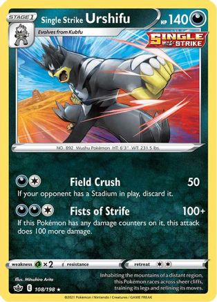 Single Strike Urshifu (108/198) Holofoil [SWSH: Chilling Reign] Pokemon Single Pokémon