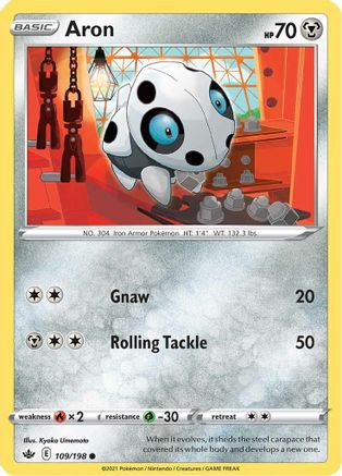 Aron (109/198) Reverse Holofoil [SWSH: Chilling Reign] Pokemon Single Pokémon