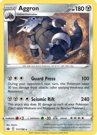 Aggron (111/198) Reverse Holofoil [SWSH: Chilling Reign] Pokemon Single Pokémon