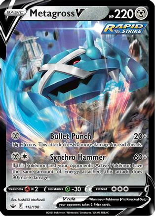 Metagross V (112/198) Holofoil [SWSH: Chilling Reign] Pokemon Single Pokémon
