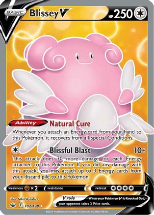 Blissey V (Full Art) (182/198) Holofoil [SWSH: Chilling Reign] Pokemon Single Pokémon