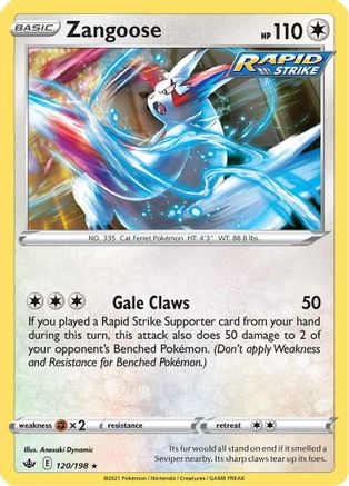 Zangoose (120/198) [SWSH: Chilling Reign] Pokemon Single Pokémon
