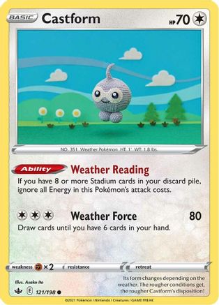 Castform (121/198) Reverse Holofoil [SWSH: Chilling Reign] Pokemon Single Pokémon