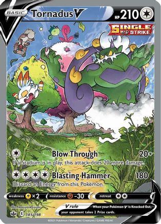 Tornadus V (Alternate Full Art) (185/198) Holofoil [SWSH: Chilling Reign] Pokemon Single Pokémon