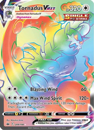Tornadus VMAX (Secret) (209/198) Holofoil [SWSH: Chilling Reign] Pokemon Single Pokémon