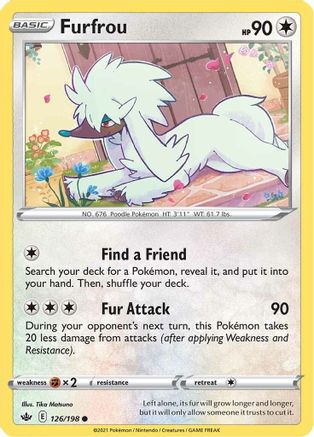 Furfrou (126/198) Reverse Holofoil [SWSH: Chilling Reign] Pokemon Single Pokémon