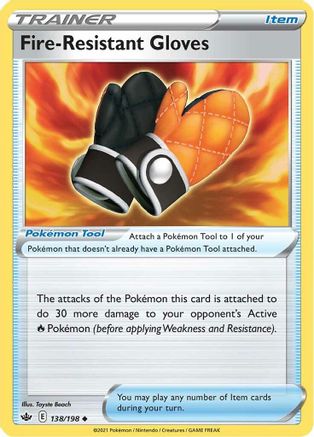 Fire-Resistant Gloves (138/198) Reverse Holofoil [SWSH: Chilling Reign] Pokemon Single Pokémon