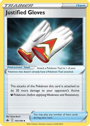 Justified Gloves (143/198) Reverse Holofoil [SWSH: Chilling Reign] Pokemon Single Pokémon