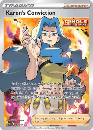 Karen's Conviction (Full Art) (193/198) Holofoil [SWSH: Chilling Reign] Pokemon Single Pokémon