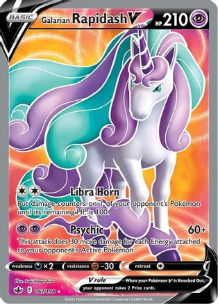 Galarian Rapidash V (Full Art) (167/198) Holofoil [SWSH: Chilling Reign] Pokemon Single Pokémon