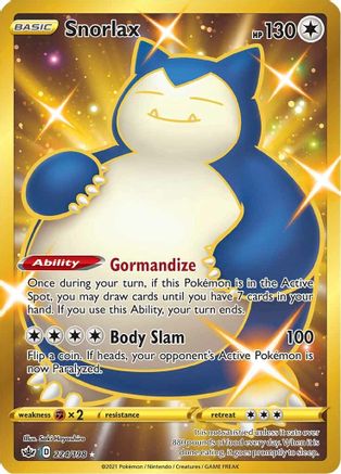 Snorlax (Secret) (224/198) Holofoil [SWSH: Chilling Reign] Pokemon Single Pokémon