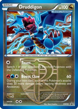Druddigon (Team Plasma) - BW80 (Cosmos Holo) () Holofoil [Promos: BW Promos] Pokemon Single Pokémon