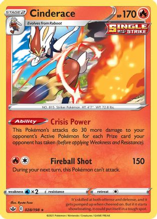 Cinderace - 028/198 () [Misc: Deck Exclusives] Pokemon Single Pokémon