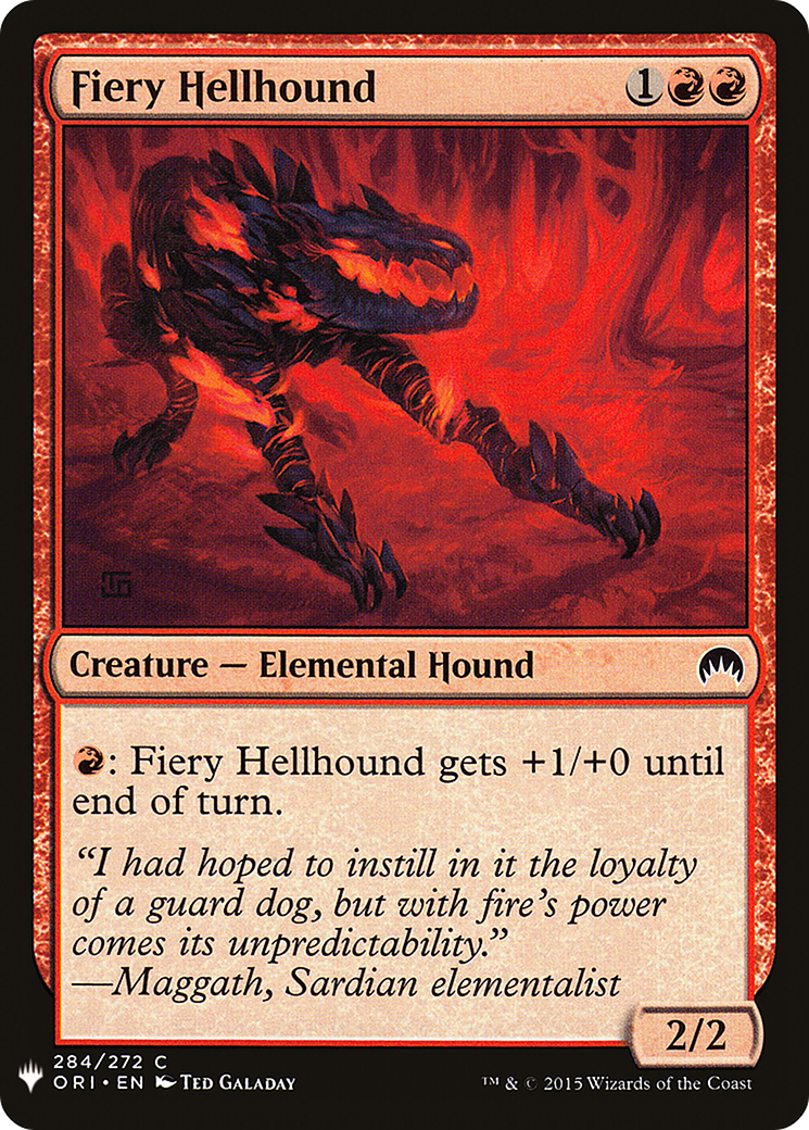 Fiery Hellhound (LIST-ORI-284) [Mystery Booster] The List MTG Single Wizards of the Coast