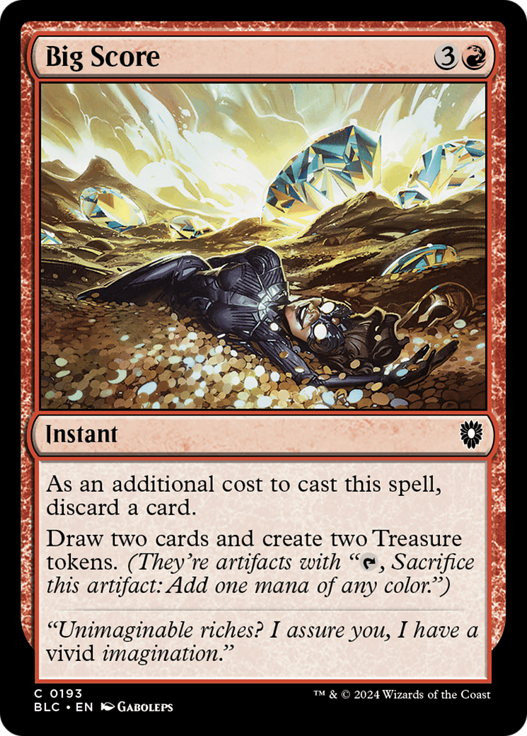 Big Score (BLC-193) [Bloomburrow Commander] MTG Single Wizards of the Coast