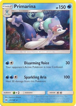 Primarina - 41/149 (Water Web Holo) Holofoil [Misc: Cards & Products] Pokemon Single Pokémon
