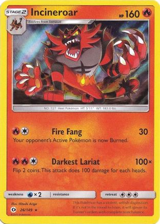 Incineroar - 26/149 (Water Web Holo) Holofoil [Misc: Cards & Products] Pokemon Single Pokémon
